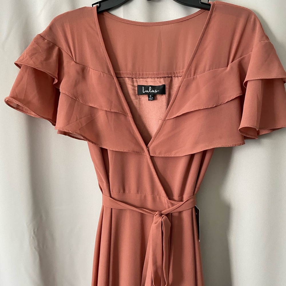 Lulu’s dusty rose wrap dress